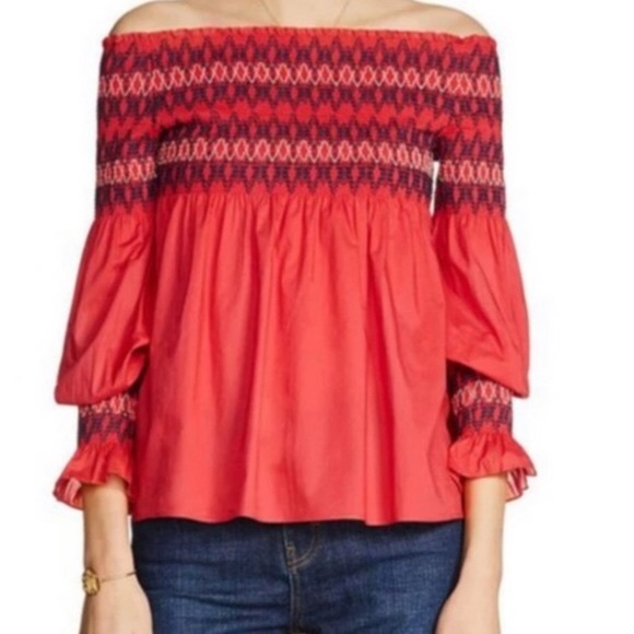 MAJE Lezky Off-the-shoulder Embroidered Top Sz 1 - Picture 2 of 7